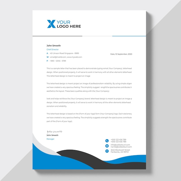 Modern business letterhead template