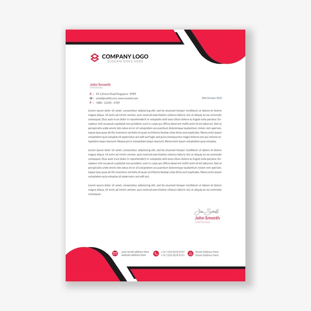 Modern business letterhead template