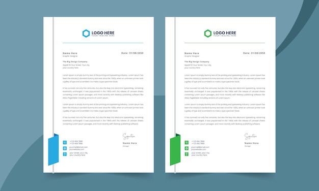 Modern business letterhead template