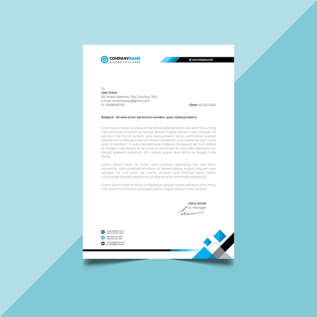 Modern business letterhead template