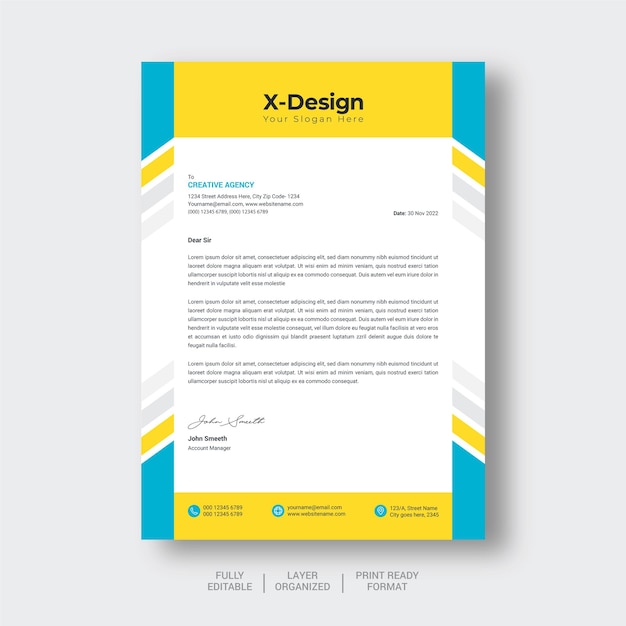 Modern business letterhead template