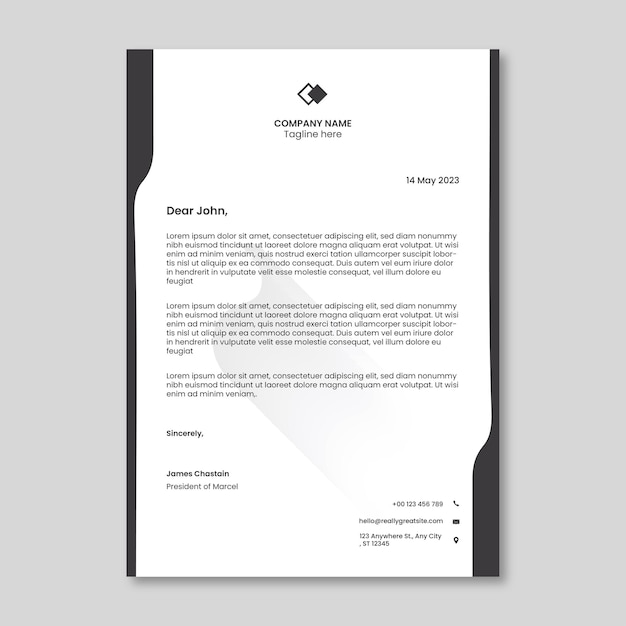 Modern Business Letterhead Vector Template