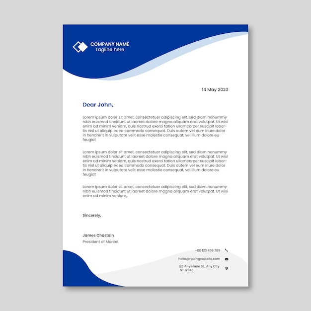 Modern Business Letterhead Vector Template