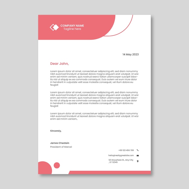 Modern Business Letterhead Vector Template