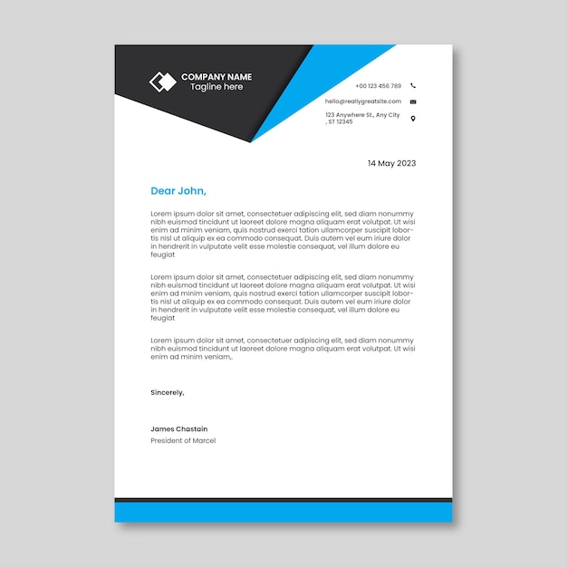 Modern Business Letterhead Vector Template