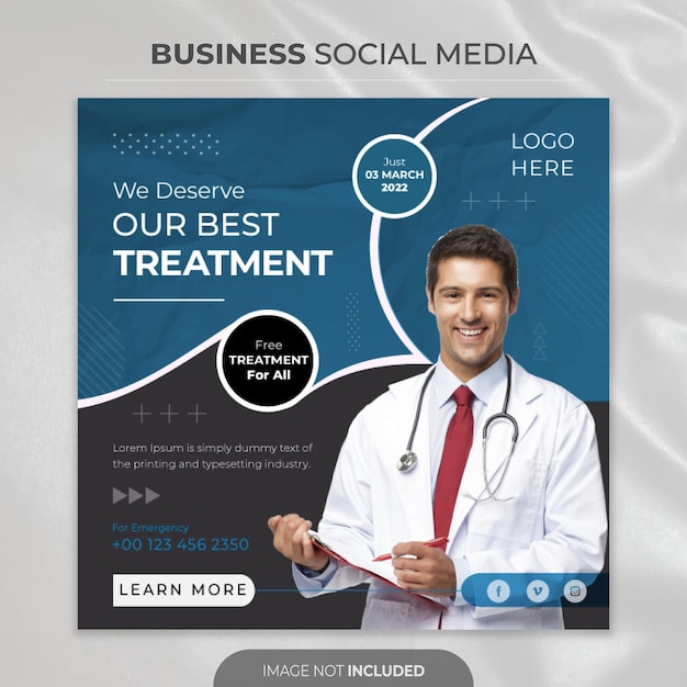 Modern business marketing and corporate social media post template