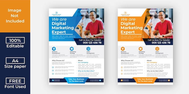 Modern business marketing flyer vector template