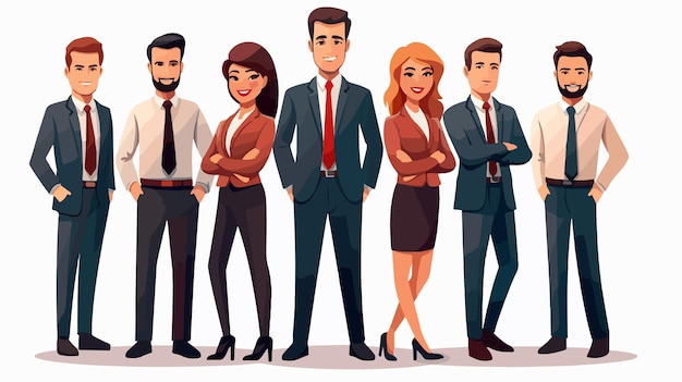 Modern Business People Working Together on Graphic Design Vector Illustration