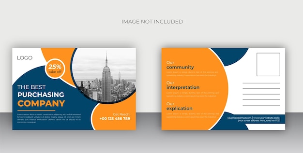 Modern business post card design template