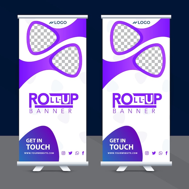 modern business rack card or dl flyer And Roll-up Banner templates