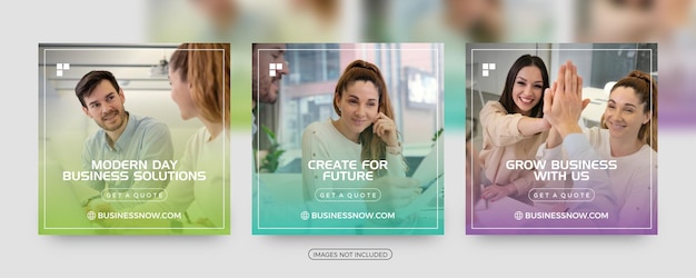 Modern Business solutions social media post templates