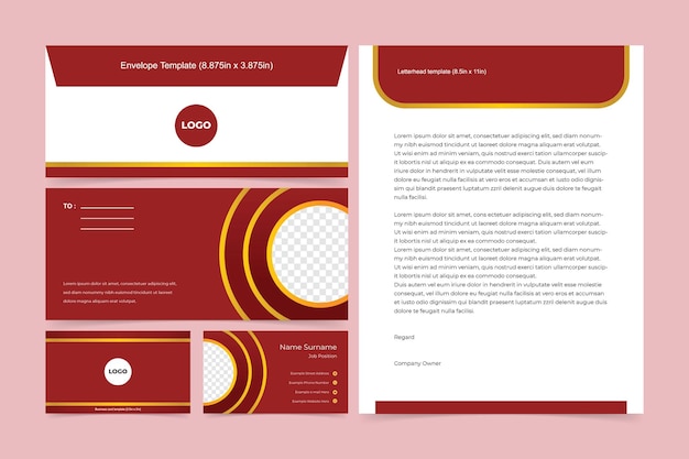 Modern Business Stationery Template Design Vector Eps 10 Letterhead , Business Cards, Envelope