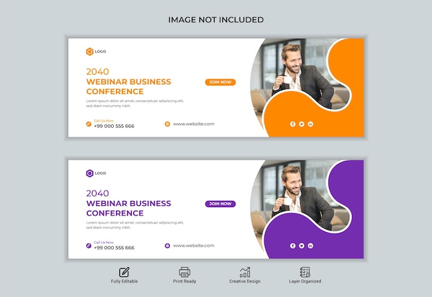 Modern business webinar conference or social media post facebook web banner cover template.