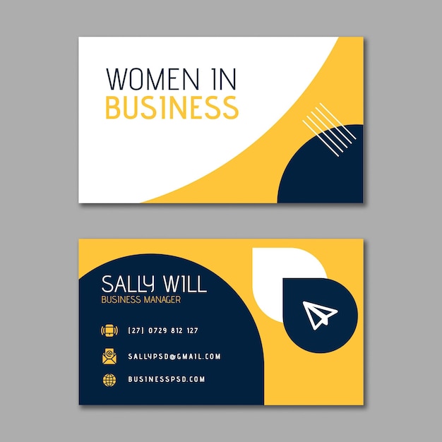 Modern businesswoman business card template