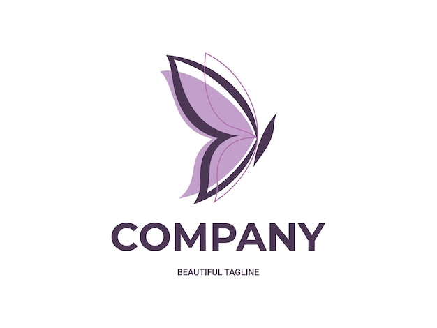 Modern butterfly feminine logo template