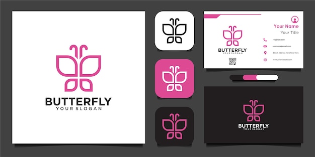 modern butterfly logo and business card design