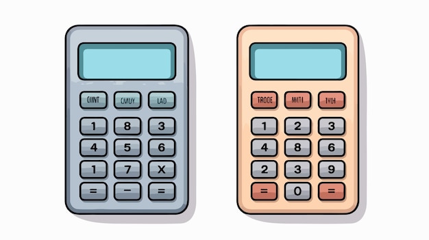 Modern Calculator Icon in Thin Line Style Isolated