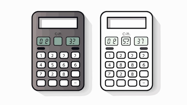 Vector modern calculator icon in thin line style isolated