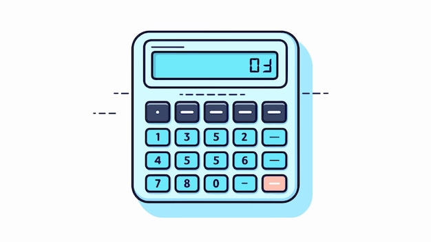 Modern Calculator Icon in Thin Line Style Isolated