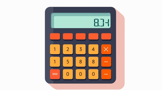 Modern Calculator Icon in Trendy Flat Style Isolated on White Background