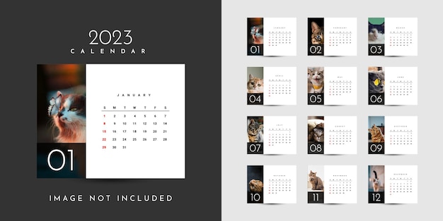 Modern calendar 2023 illustration template design