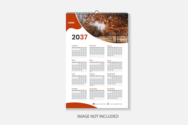 Modern calendar design with orange color