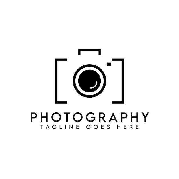 Modern camera photography logo design template