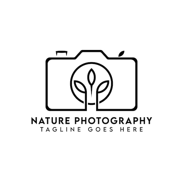 Modern camera photography logo design template