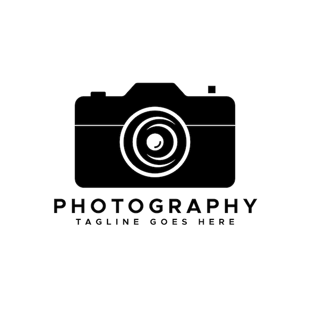 Modern camera photography logo design template