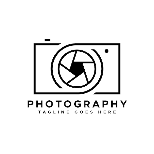 Modern camera photography logo design template