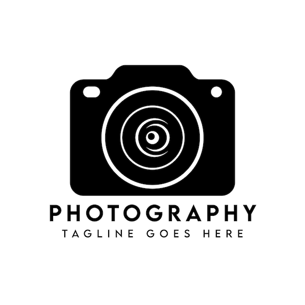 Modern camera photography logo design template