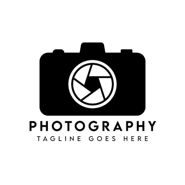 Modern camera photography logo design template