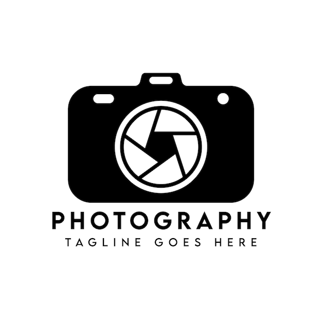 Modern camera photography logo design template