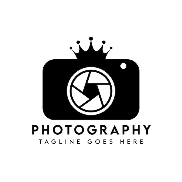 Modern camera photography logo design template