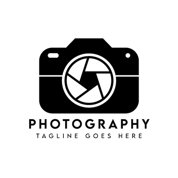 Modern camera photography logo design template