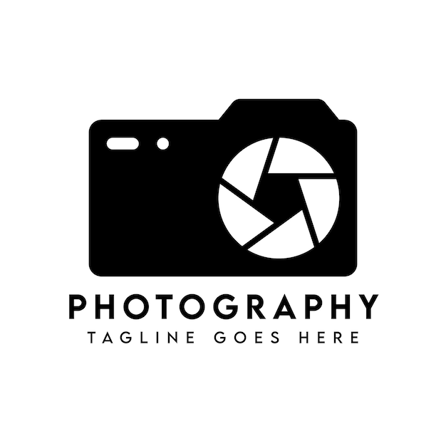 Modern camera photography logo design template