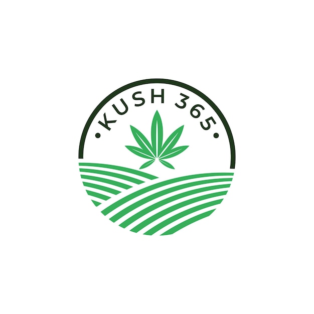 Modern Cannabis Emblem Logo Design