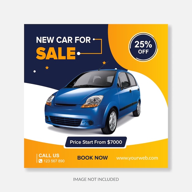 Modern car rental social media post design template car for sale Instagram post