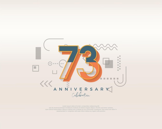 Vector modern cartoon design simple for 73rd anniversary celebration premium vector for poster banner celebration greeting