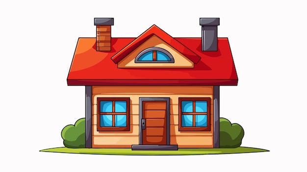 Vector modern cartoon house icon vector illustration