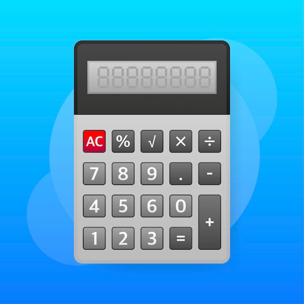 Modern cartoon illustration with calculator for web design Financial management concept