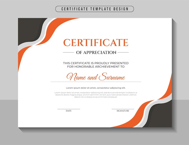 Modern certificate template design Premium Vector