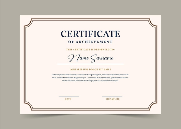 Modern certificate template design