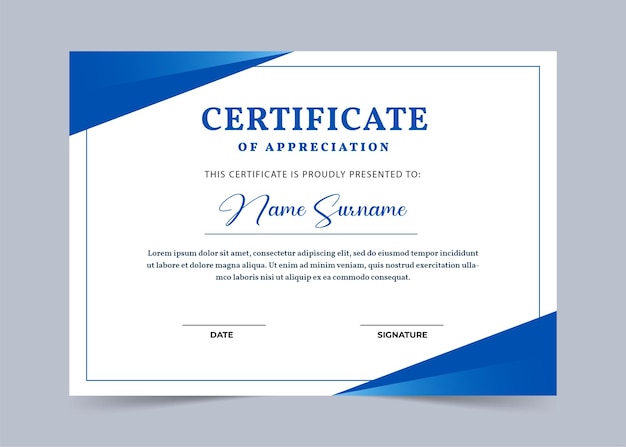 Modern certificate template design