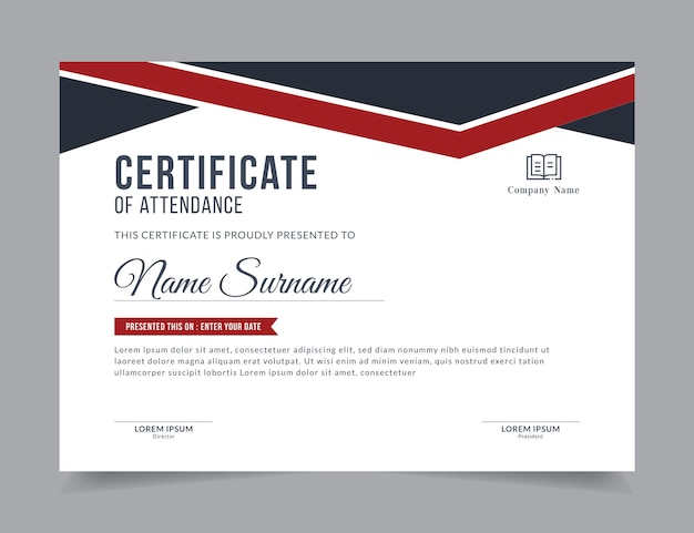 Modern Certificate Template Vector Design Layout for Print, Elegant Blank Certificate for Diploma