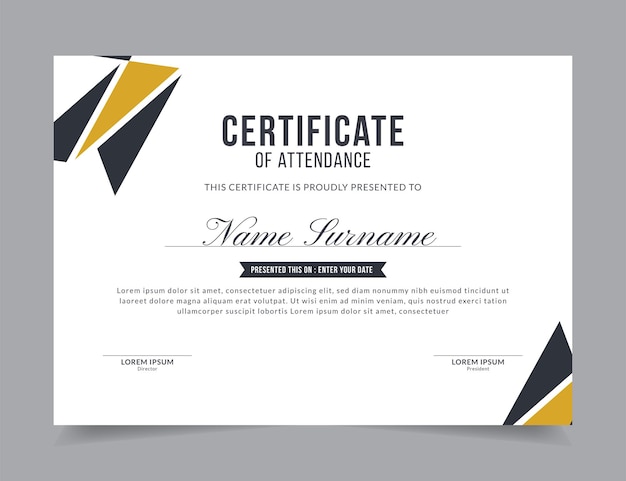 Modern Certificate Template Vector Design Layout for Print, Elegant Blank Certificate for Diploma