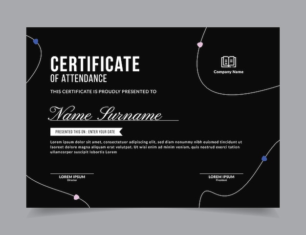 Modern Certificate Template Vector Design Layout for Print, Elegant Blank Certificate for Diploma