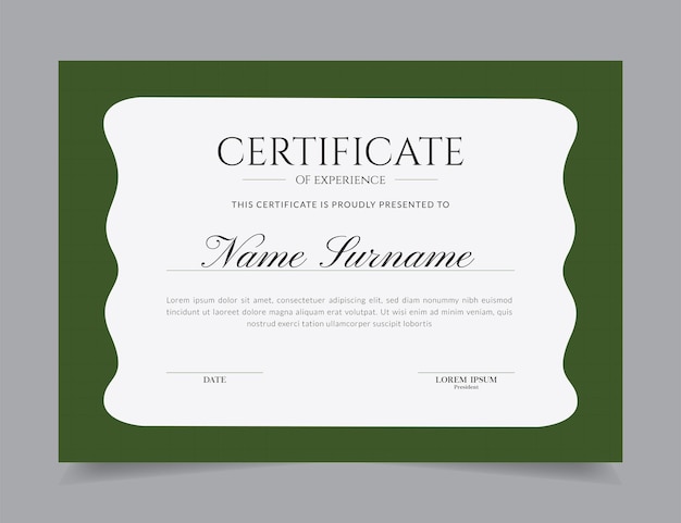 Modern Certificate Template Vector Design Layout for Print, Elegant Blank Certificate for Diploma