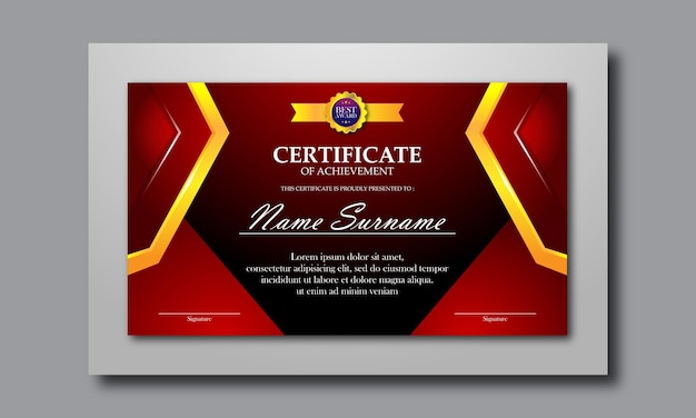 Modern Certificate Template Vector Design