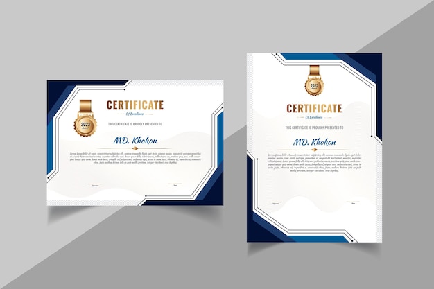 Modern certificate template